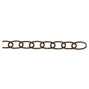 Catena ornamentale ovale Ø 2,8 mm. in acciaio brunito 25 mt.