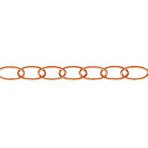 Catena ornamentale ovale Ø 2,8 mm. in acciaio ramato 25 mt.