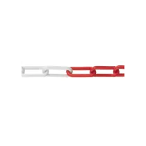 Catena in plastica Ø 6 mm. bianco - rosso 30 mt.