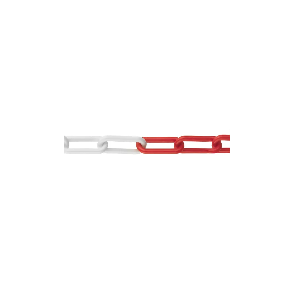 Catena in plastica Ø 6 mm. bianco - rosso 30 mt.