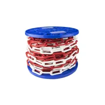 Catena in plastica Ø 6 mm. bianco - rosso 30 mt.