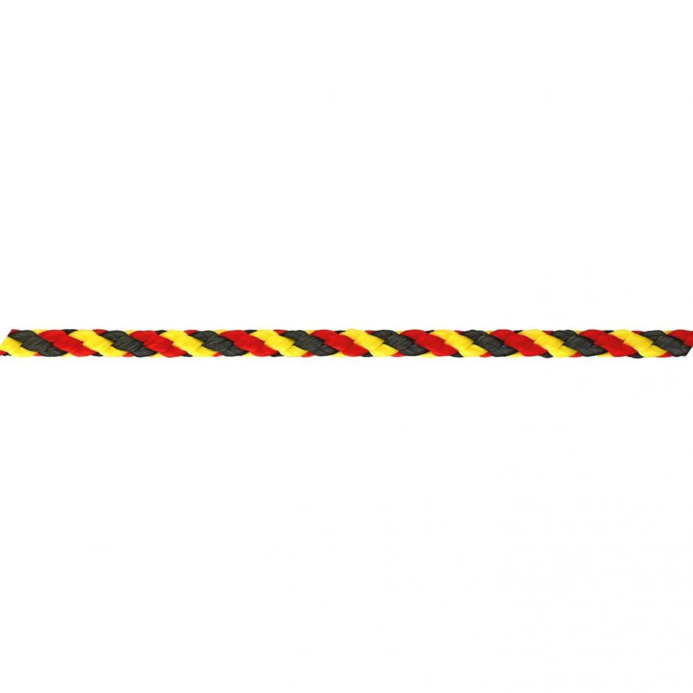Corda in polipropilene Ø 6 mm. 55 mt. - nero-rosso-giallo. Al metro