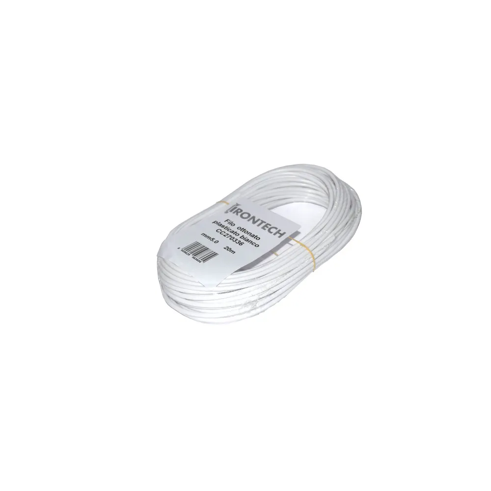 Cavo stendibiancheria in ottone plastificato bianco Ø 5 x 20 mt. Cavo stendibiancheria in ottone plastificato bianco Ø 5 x 20 mt.