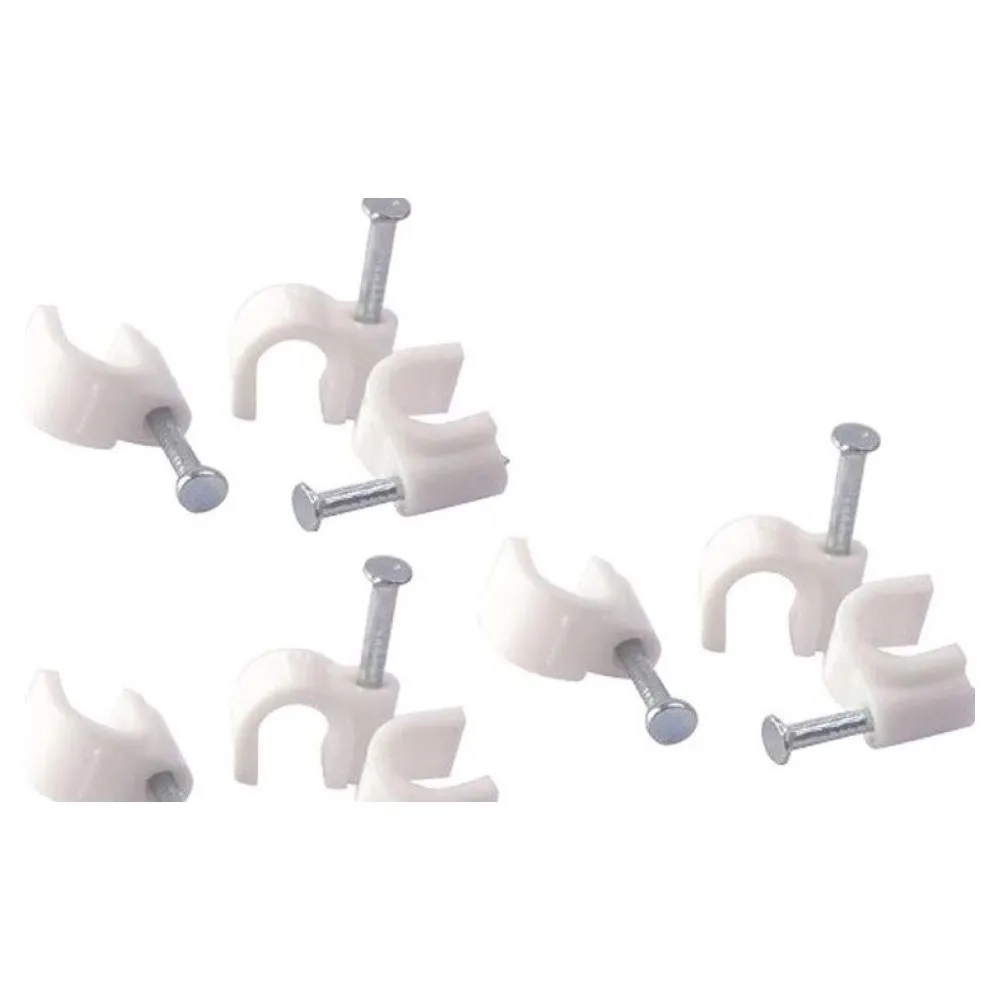 FISSACAVI PVC CON CHIODO Ø 8 MM. CONFEZIONE 60 PZ. FISSACAVI PVC CON CHIODO Ø 8 MM. CONFEZIONE 60 PZ.