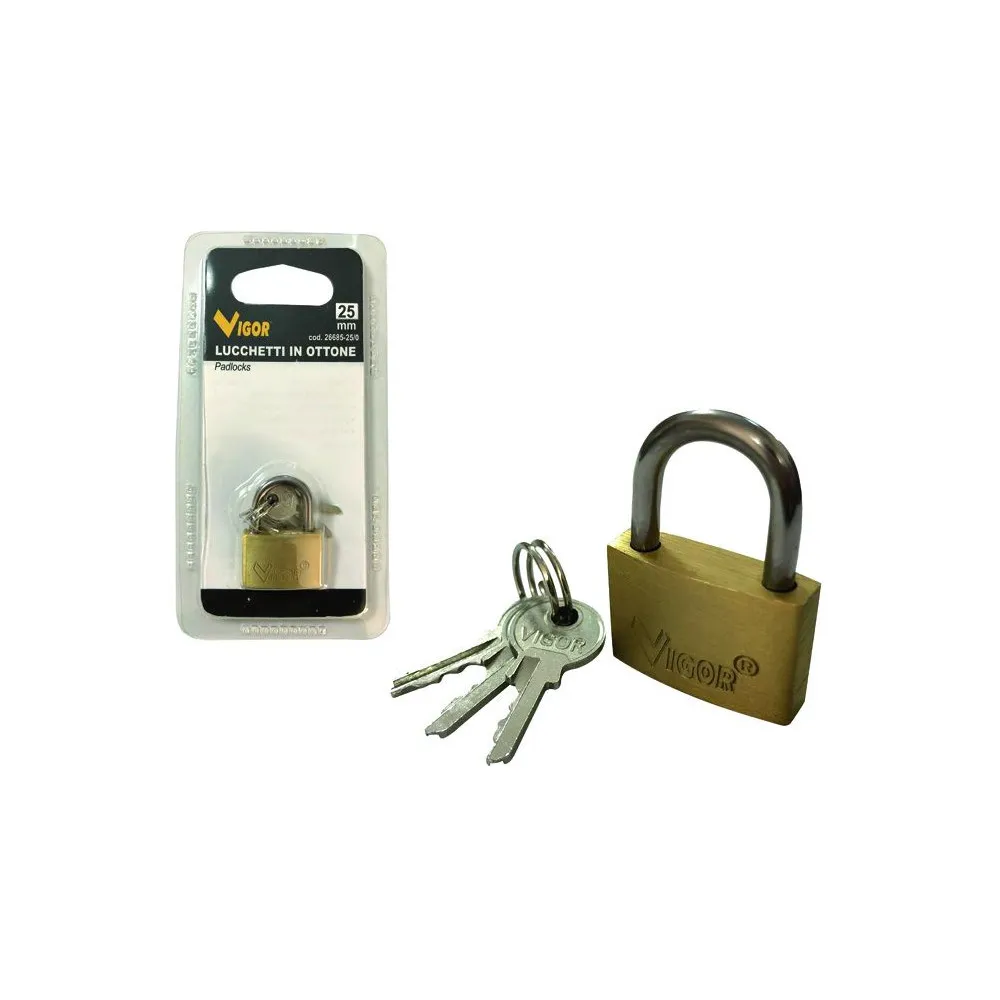 LUCCHETTI VIGOR OTTONE MODELLO SLIM 30MM LUCCHETTI VIGOR OTTONE MODELLO SLIM 30MM