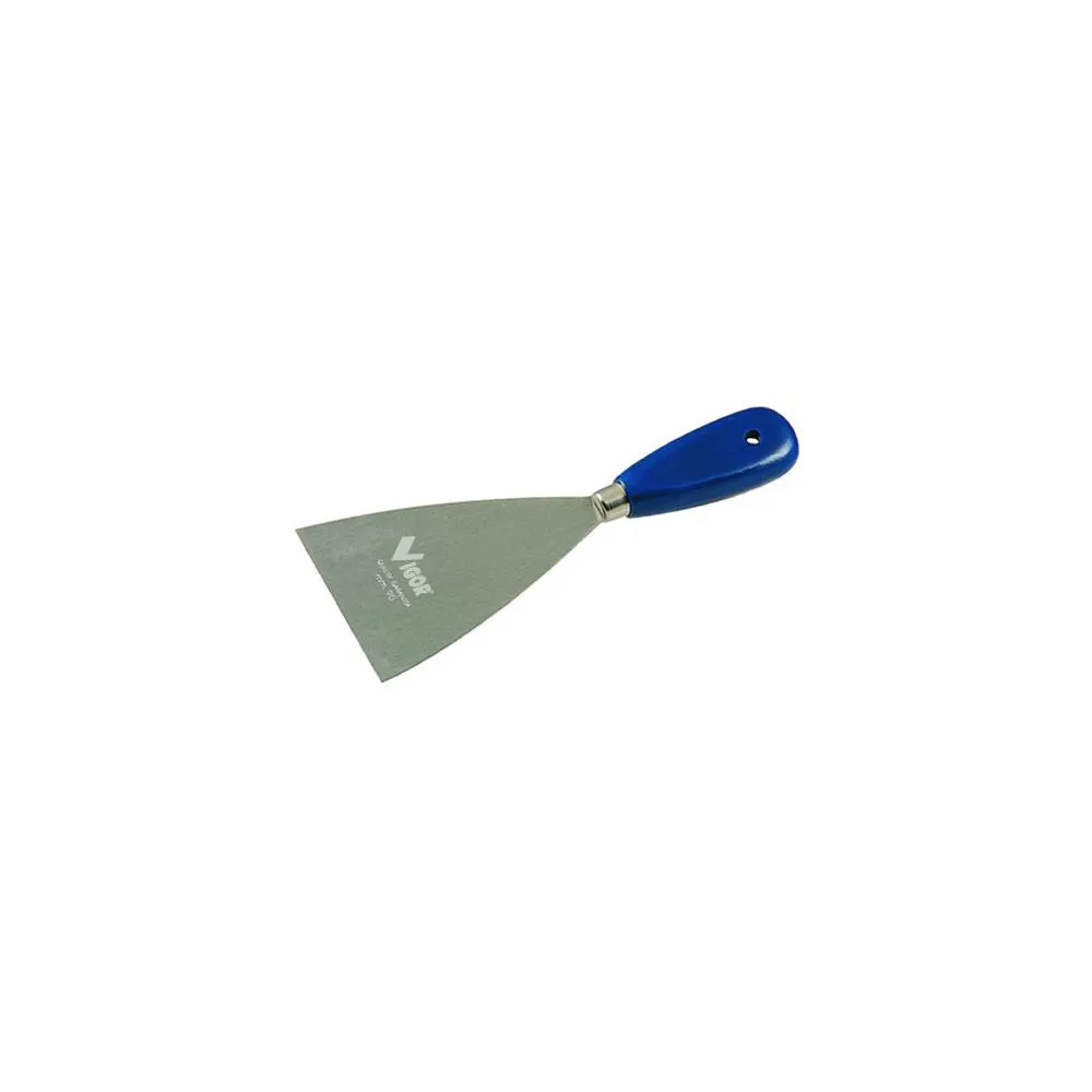 SPATOLE PER STUCCATORI VIGOR MANICO IN LEGNO BLU 100MM SPATOLE PER STUCCATORI VIGOR MANICO IN LEGNO BLU 100MM
