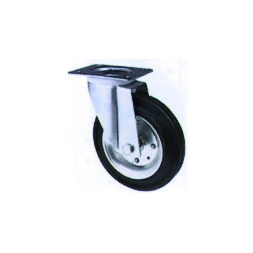 RUOTE IN GOMMA STANDARD BASE GIREVOLE 100X28MM. RUOTE IN GOMMA STANDARD BASE GIREVOLE 100X28MM.