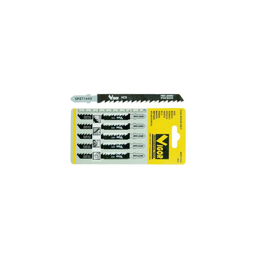 LAME VIGOR PER SEGHETTO PER LEGNO/GROSSI PZ 5 - T144D