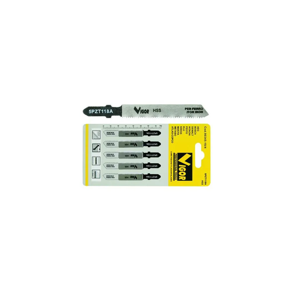 VIGOR LAME PER SEGHETTO PER ME/FINI PZ 5 - T118A VIGOR LAME PER SEGHETTO PER ME/FINI PZ 5 - T118A