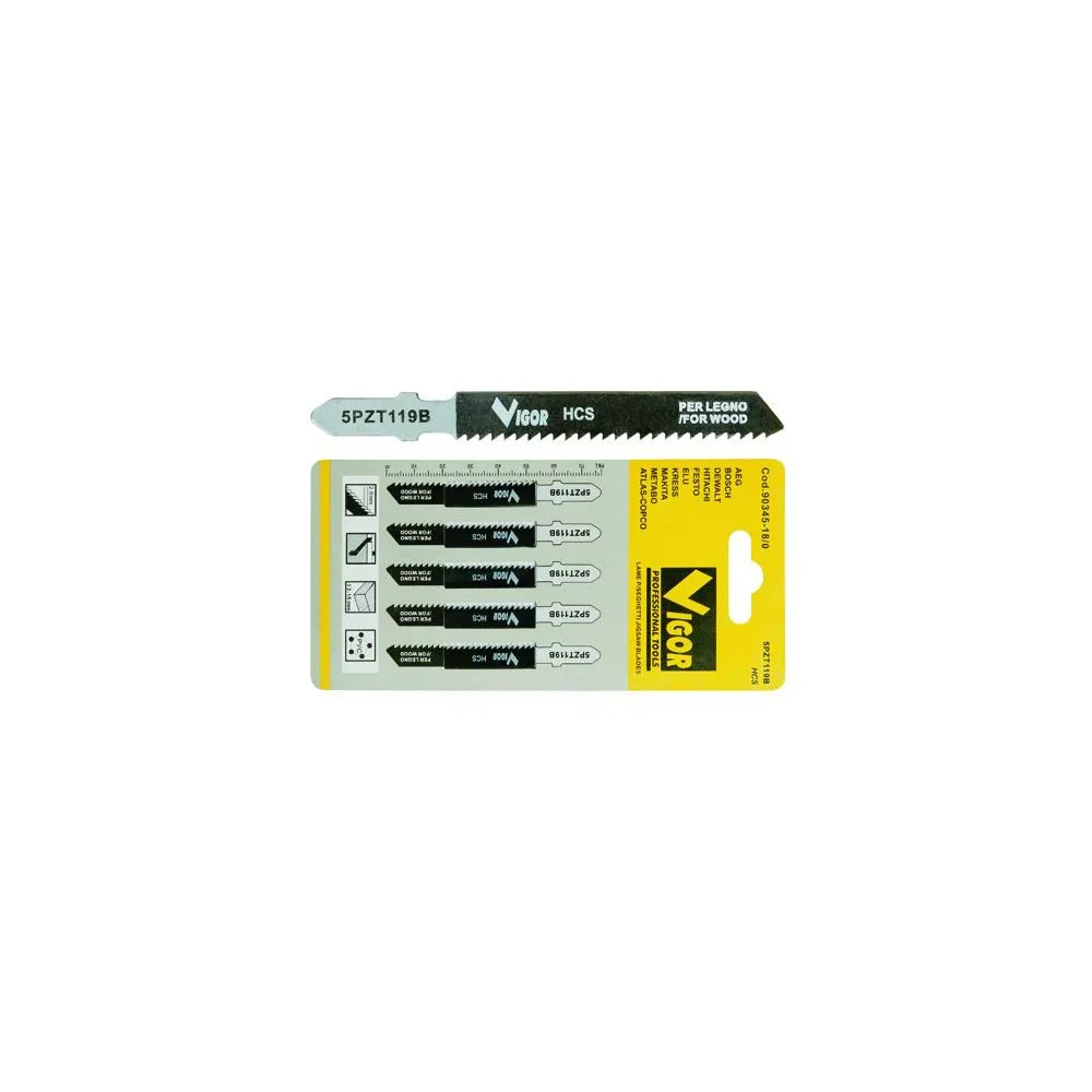 LAME VIGOR PER SEGHETTO ATTACCO BOSCH LE/FINI PZ 5 - T119B