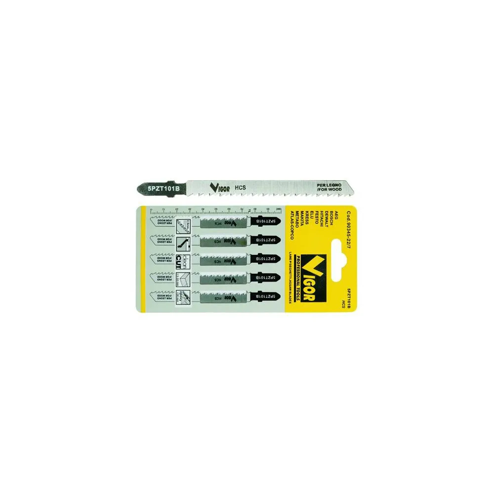 LAME PER SEGHETTI VIGOR ATTACCO BOSCH LE/MEDI 5PZ - T101B LAME PER SEGHETTI VIGOR ATTACCO BOSCH LE/MEDI 5PZ - T101B