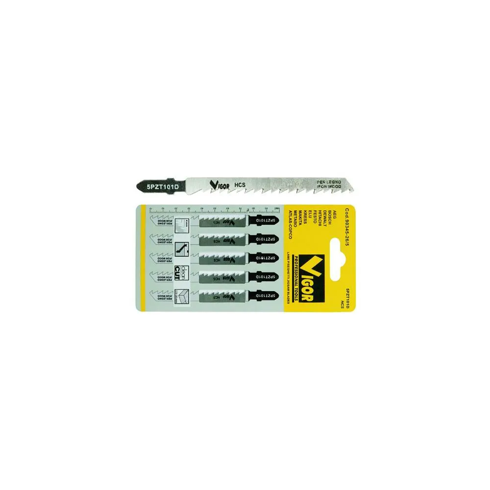 LAME PER SEGHETTI VIGOR ATTACCO BOSCH LE/GROSSI 5PZ - T101D LAME PER SEGHETTI VIGOR ATTACCO BOSCH LE/GROSSI 5PZ - T101D