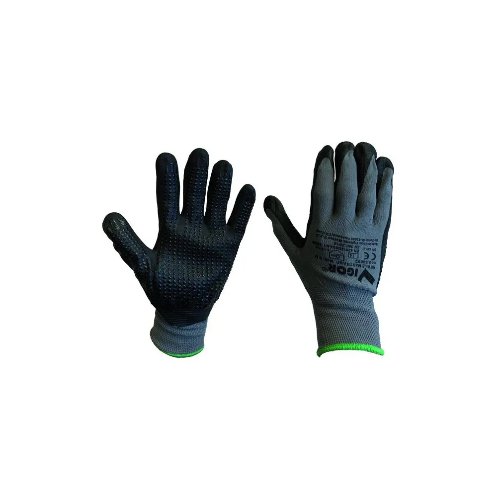 GUANTI DA LAVORO IN NITRILE VIGOR MAXTRASPIRANTI PUNTINI CE2 MIS. 9 XL GUANTI DA LAVORO IN NITRILE VIGOR MAXTRASPIRANTI PUNTINI CE2 MIS. 9 XL