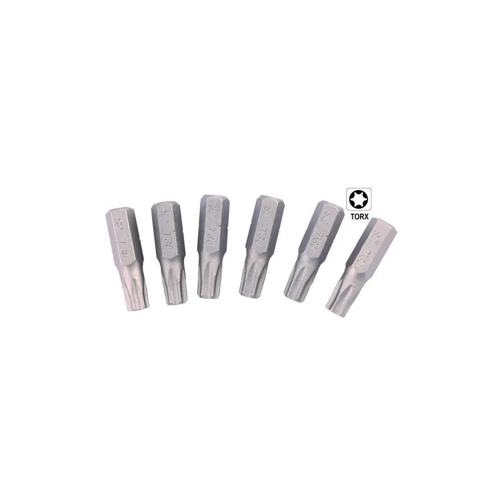 INSERTI PER AVVITATORI VIGOR TORX-TI PIENI 6PZ.