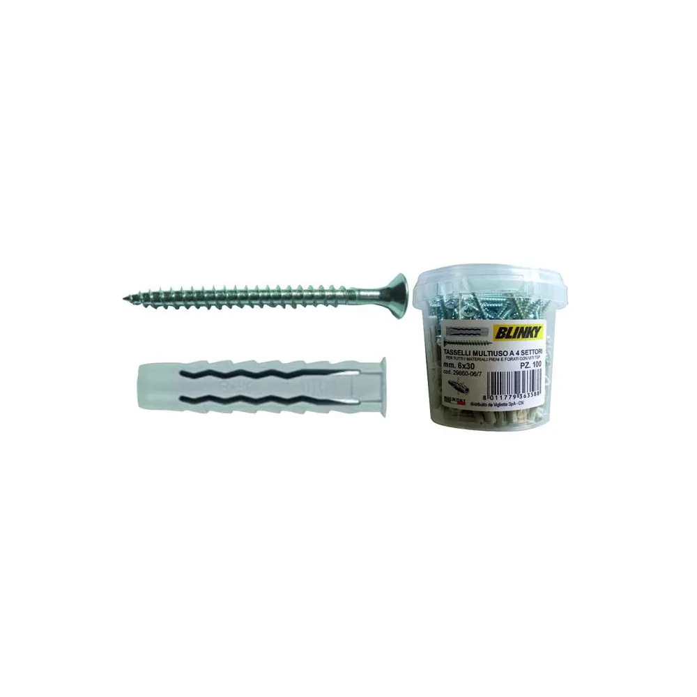 TASSELLI BLINKY A SETTORI SECCHIO 150PZ CON VITE 5MM TASSELLI BLINKY A SETTORI SECCHIO 150PZ CON VITE 5MM