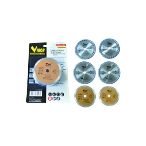 ACCESSORI PER MINISEGA VIGOR SET LAME 6 PEZZI Ø85MM.