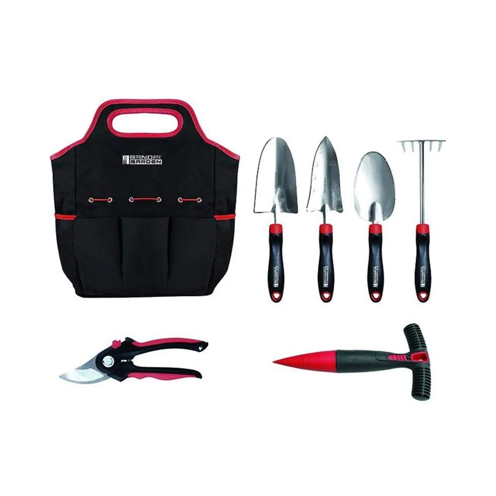 SET ATTREZZI GIARDINO BORSA SG-A90 INOX ERGO 6 PEZZI SET ATTREZZI GIARDINO BORSA SG-A90 INOX ERGO 6 PEZZI