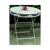 TAVOLI FERRO BATTUTO VIGOR MIKA BIANCO 70X76H CM
