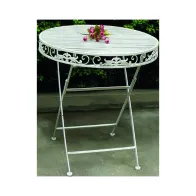 TAVOLI FERRO BATTUTO VIGOR MIKA BIANCO 70X76H CM