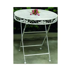 TAVOLI FERRO BATTUTO VIGOR MIKA BIANCO 70X76H CM