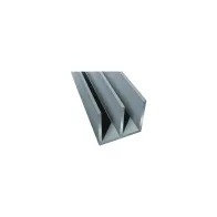 CANALINO DOPPIO ALLUMINIO ARGENTO 2MT 20X18MM