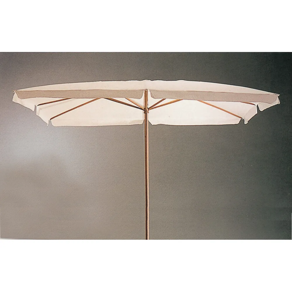 OMBRELLONE IN LEGNO 2x3MT. PALO DA 48CM 6 STECCHE BIANCO