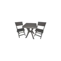 SET 'DUETTO RESINA' TAVOLO + 2 SEDIE TORTORA