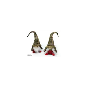 GNOMO SEDUTO 55CM CON CAPPELLO FANATASIA SCOZZESE H.55CM