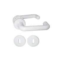 MANIGLIA CON CHIAVE A ROSETTA IRIS IN PLASTICA BIANCA MANIGLIA CON CHIAVE A ROSETTA IRIS IN PLASTICA BIANCA