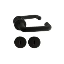 MANIGLIA CON CHIAVE A ROSETTA IRIS IN PLASTICA NERA