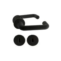 MANIGLIA CON CHIAVE A ROSETTA IRIS IN PLASTICA NERA