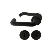 MANIGLIA CON CHIAVE A ROSETTA IRIS IN PLASTICA NERA MANIGLIA CON CHIAVE A ROSETTA IRIS IN PLASTICA NERA