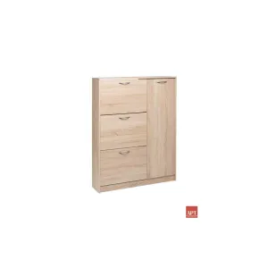 SCARPIERA ROVERE 3 ANTE CON DOPPIA PROFONDITÀ 1 ANTA+2MENSOLE 95X25X129CM