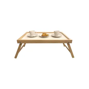 Vassoio iris legno naturale con piedi da letto50x33cm