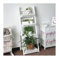 SCAFFALE PIEGHEVOLE RICHIUDIBILE A 4 PIANI 41X34X112H CM BIANCO