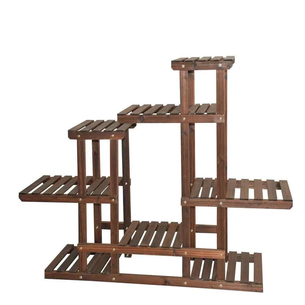 FIORIERA PORTAVASI IN LEGNO 120X98CM 8 POSTI NOCE FIORIERA PORTAVASI IN LEGNO 120X98CM 8 POSTI NOCE
