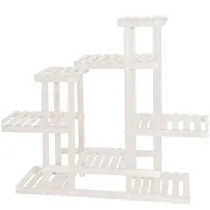 FIORIERA PORTAVASI IN LEGNO 120X98CM 8 POSTI BIANCO