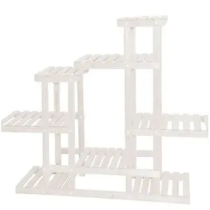 FIORIERA PORTAVASI IN LEGNO 120X98CM 8 POSTI BIANCO