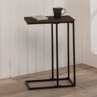 TAVOLINO SLIM NERO/NOCE 46X24X64 CM