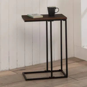 TAVOLINO SLIM NERO/NOCE 46X24X64 CM