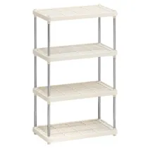 SCAFFALE 4 RIPIANI 42X22X80CM IN METALLO E PLASTICA WILL SILVER/BIANCO