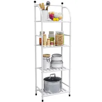 SCAFFALE 4 RIPIANI 34X29X112CM IN METALLO E PLASTICA SIMPLY BIANCO
