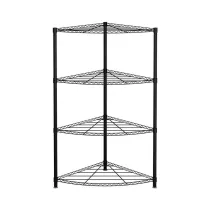 SCAFFALE ANGOLARE 4 RIPIANI 44X44X117CM IN METALLO FORD NERO