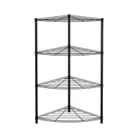 SCAFFALE ANGOLARE 4 RIPIANI 44X44X117CM IN METALLO FORD NERO