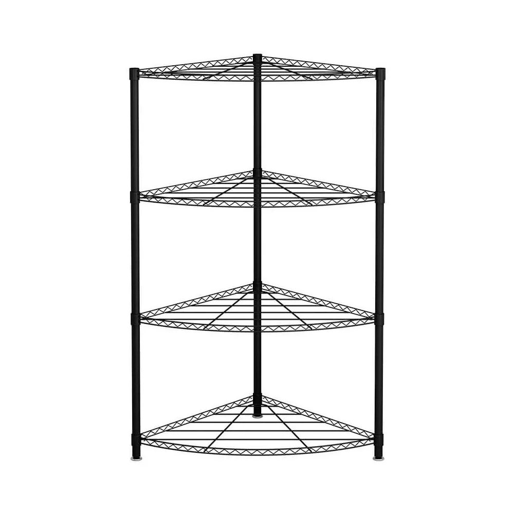 SCAFFALE ANGOLARE 4 RIPIANI 44X44X117CM IN METALLO FORD NERO