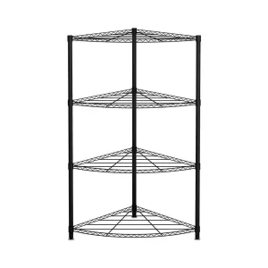 SCAFFALE ANGOLARE 4 RIPIANI 44X44X117CM IN METALLO FORD NERO