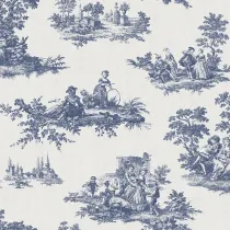 CARTA DA PARATI "TOILE DE JOUY ARMONIA BLU" A METRAGGIO O ROTOLO