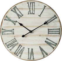 WHITE DISTRESSED CLOCK WITH...