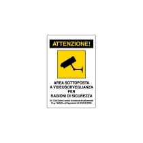 CARTELLO VIDEOSORVEGLIANZA FORMATO 20 x 30 CM CARTELLO VIDEOSORVEGLIANZA FORMATO 20 x 30 CM