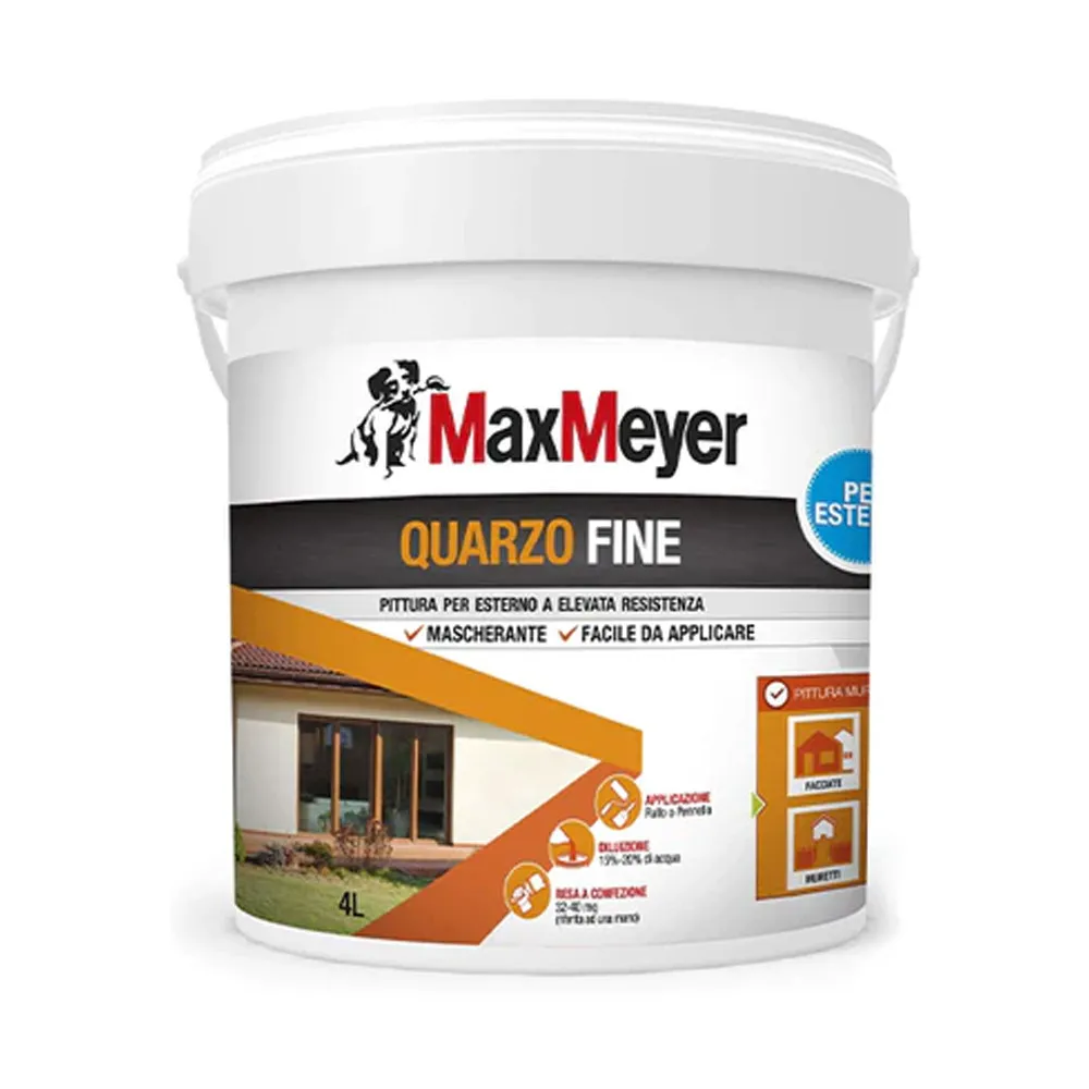 PITTURA AL QUARZO FINE PER INTONACO MAXMEYER BIANCO RUVIDO 4 L